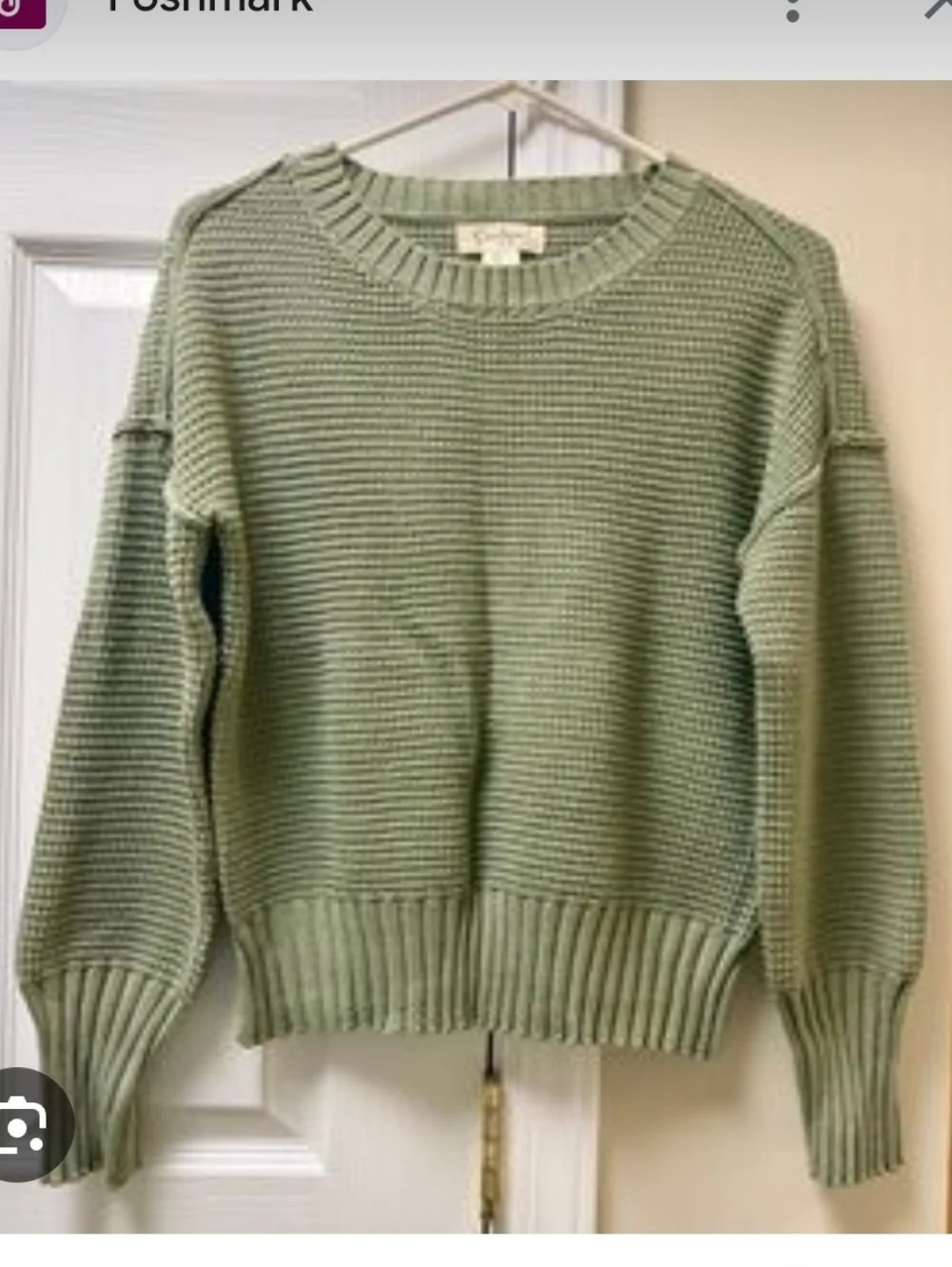 Jessica Simpson Sage Green Ribbed Sweater Med